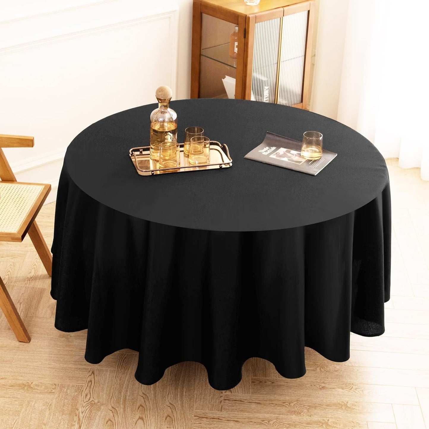 Polyester-120-Round-Tablecloth-Black