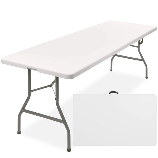  White 8 Foot Folding Table 